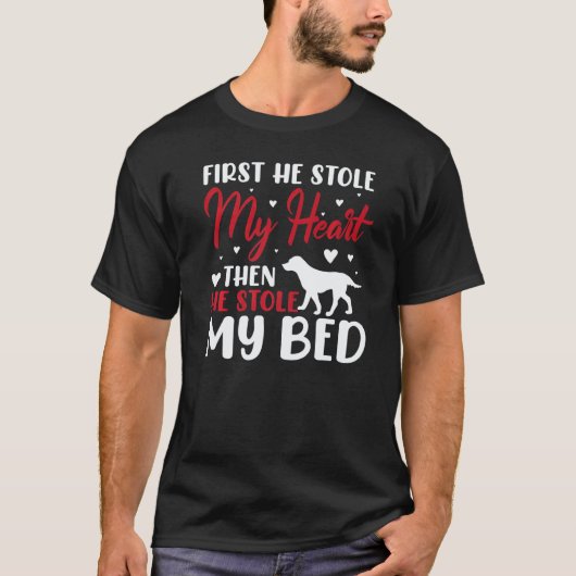 Labrador Retriever Eerst Stak Hij Mijn Hart Grappi T-shirt (Voorkant)