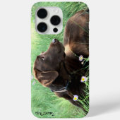 Labrador Retriever en paarse bloemen Case-Mate iPhone Case (Achterkant)