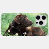 Labrador Retriever en paarse bloemen Case-Mate iPhone Case (Achterkant (horizontaal))