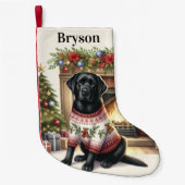  Labrador Retriever Feestelijke Vakantiehond Kleine Kerstsok (Voorkant)