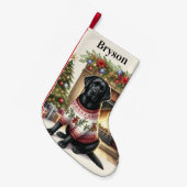  Labrador Retriever Feestelijke Vakantiehond Kleine Kerstsok (Voorkant (Hangend))