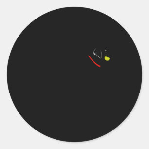 Labrador Retriever Fetch Black Lab Play Ball Ronde Sticker