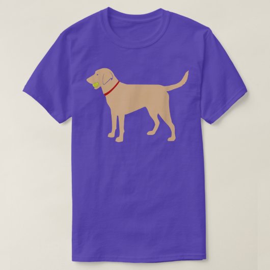 Labrador Retriever Fetch, gele lab Play Ball T-shirt (Design voorkant)