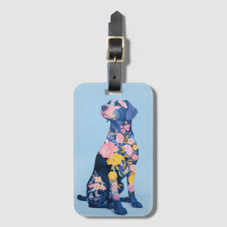Labrador Retriever Floral Bagagelabel