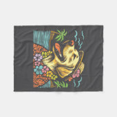Labrador Retriever Floral Trocal Summer Vibes Hawa Fleece Deken (Voorkant (Horizontaal))
