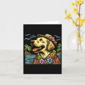 Labrador Retriever Floral Trocal Summer Vibes Hawa Kaart (Gele Bloem)