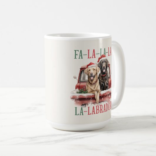 Labrador Retriever Funny Christmas Dog Coffee Mok (Voorkant rechts)