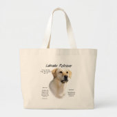 Labrador Retriever (geel) Geschiedenis Ontwerp Grote Tote Bag (Voorkant)