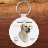 Labrador Retriever (geel) Geschiedenis Ontwerp Sleutelhanger (Voorkant)