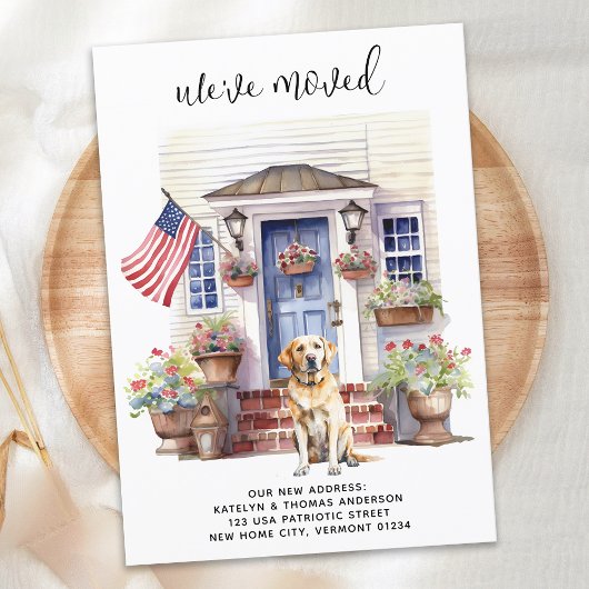 Labrador Retriever Geel Hond Patriottisch Huisdier Aankondiging