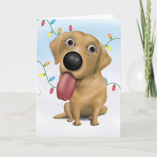 Labrador Retriever (geel) Kerstmis Feestdagen Kaart (Voorkant)