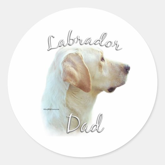 Labrador Retriever (geel) Pap 2 Ronde Sticker (Voorkant)