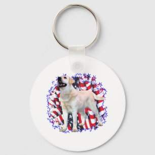 Labrador Retriever (geel) Patriot Sleutelhanger