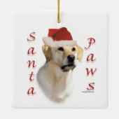 Labrador Retriever (geel) Santa Paws Keramisch Ornament (Achterkant)