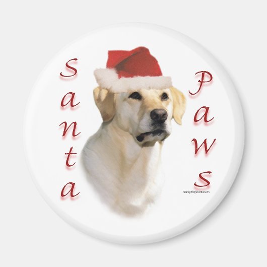 Labrador Retriever (geel) Santa Paws Magneet (Voorkant)