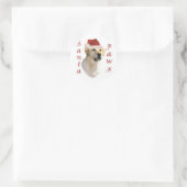 Labrador Retriever (geel) Santa Paws Ronde Sticker (Tas)