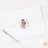 Labrador Retriever (geel) Santa Paws Ronde Sticker (Envelop)
