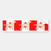 Labrador Retriever geel silhouet op vlag Bumpersticker (Voorkant)