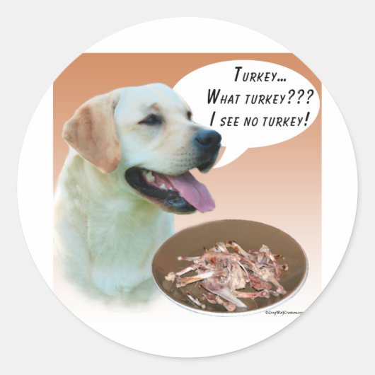 Labrador Retriever (geel) Turkije Ronde Sticker (Voorkant)