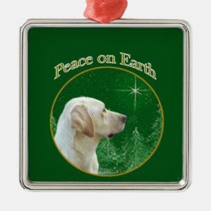 Labrador Retriever (geel) Vrede Metalen Ornament