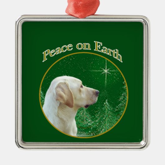 Labrador Retriever (geel) Vrede Metalen Ornament (Voorkant)