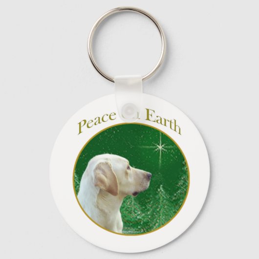 Labrador Retriever (geel) Vrede Sleutelhanger (Voorkant)