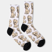Labrador Retriever Gele Cartoon Zittend Sokken (Rechts)