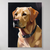 Labrador Retriever | Gele Lab Hond Schilderij Poster (Voorkant)