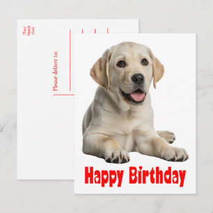 Labrador Retriever Gele Lab Puppy Hond Verjaardag Briefkaart