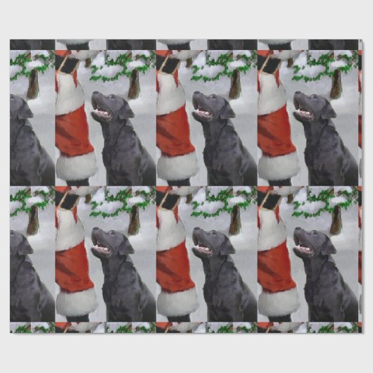 Labrador Retriever Geloof Kerstmis Cadeaupapier (Vlak)