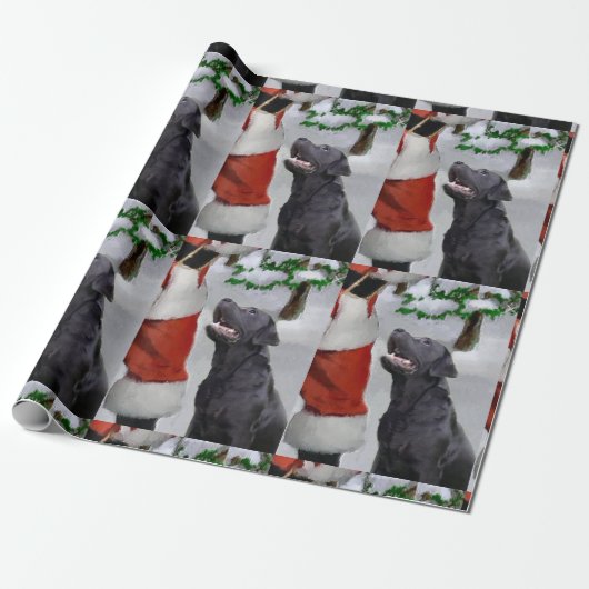 Labrador Retriever Geloof Kerstmis Cadeaupapier (Uitgerold)