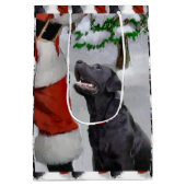 Labrador Retriever Geloof Kerstmis Medium Cadeauzakje (Achterkant)