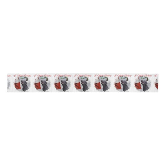 Labrador Retriever Gelooft Kerstmis Grosgrain Lint (Voorkant)