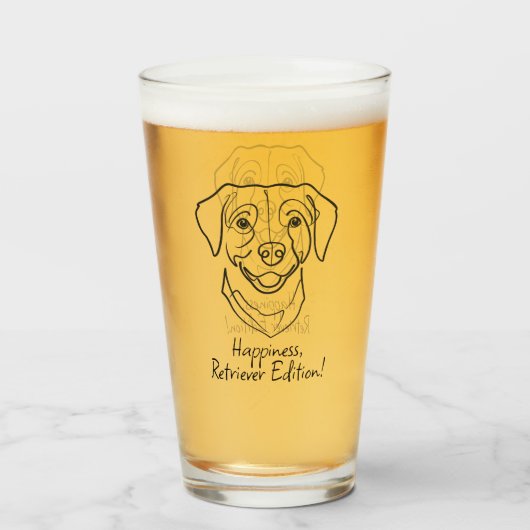 Labrador Retriever. Geluk, Retriever Editie! Glas (Voorkant gevuld)
