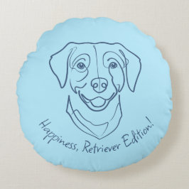 Labrador Retriever. Geluk, Retriever Editie! Rond Kussen