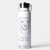 Labrador Retriever. Geluk, Retriever Editie! Waterfles (Achterkant)