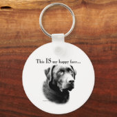 Labrador Retriever Gelukkig Gezicht Sleutelhanger (Voorkant)