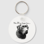 Labrador Retriever Gelukkig Gezicht Sleutelhanger (Achterkant)