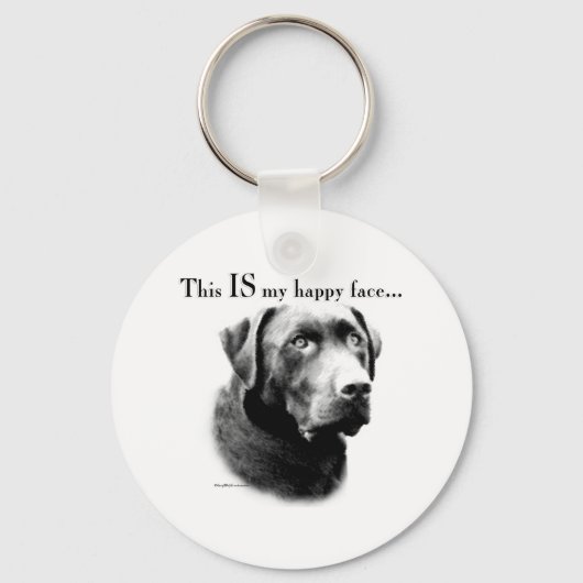 Labrador Retriever Gelukkig Gezicht Sleutelhanger (Voorkant)