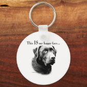 Labrador Retriever Gelukkig Gezicht Sleutelhanger (Voorkant)