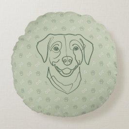Labrador Retriever. Gelukseditie! Rond Kussen