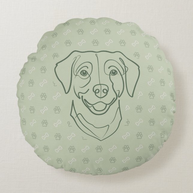 Labrador Retriever. Gelukseditie! Rond Kussen (Voorkant)