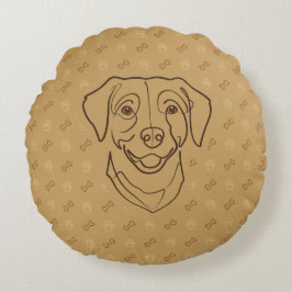 Labrador Retriever. Gelukseditie! Rond Kussen
