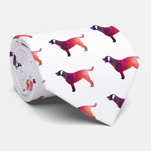Labrador Retriever Geometric Pattern Silhouette Stropdas (Opgerold)