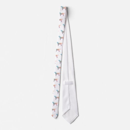 Labrador Retriever Geometric Pattern Silhouette Stropdas (Achterkant)