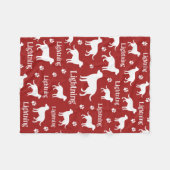 Labrador Retriever Gepersonaliseerde Deken Zwart (Voorkant (Horizontaal))