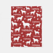 Labrador Retriever Gepersonaliseerde Deken Zwart (Voorkant)