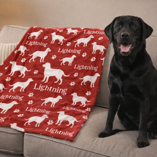 Labrador Retriever Gepersonaliseerde Deken Zwart