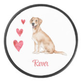 Labrador Retriever gepersonaliseerde hond Hockey Puck (Voorkant)