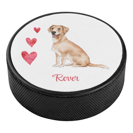 Labrador Retriever gepersonaliseerde hond Hockey Puck (3/4)